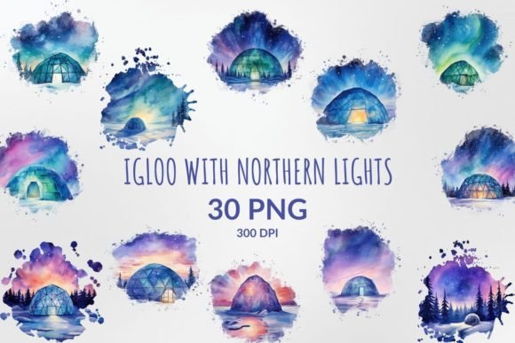 Arctic Artistry: The Allure of Igloo with Northern Lights Sublimation