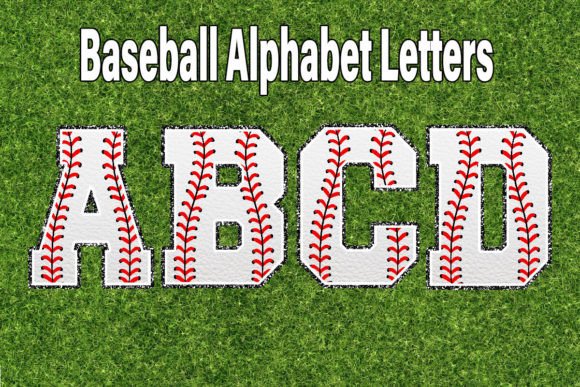 Baseball Alphabet Glitter Font Sport Day: Sparkle and Spirit