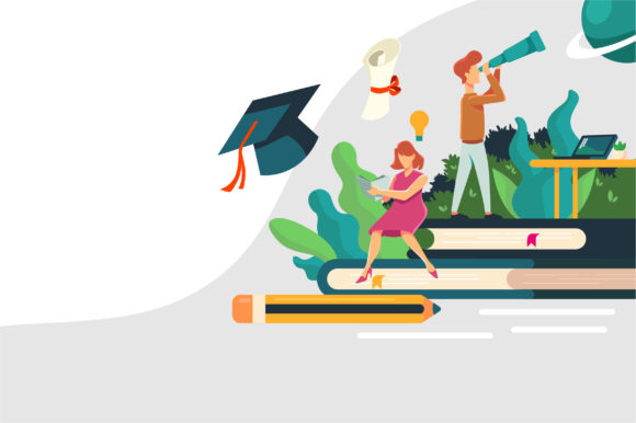 Boy with Girl Funny Illustration: A Playful Asset for Creative Projects