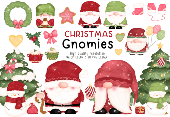 Charming Gnomies Christmas Clipart for Festive Designs