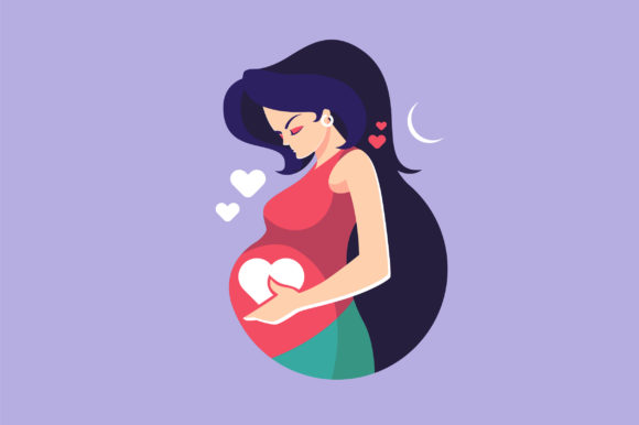 Cherishing the Journey: A Timeless Illustration for Maternity Projects