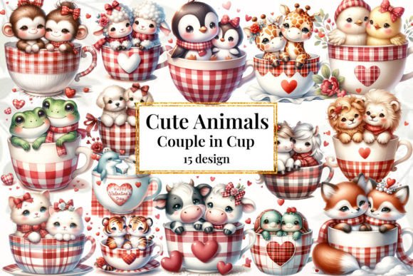 Cute Animals Couple in Cup Sublimation: A Design Asset That Tells a Story