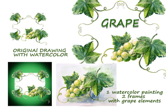 Enrich Your Designs with the Bunch of Grapes Watercolor Painting
