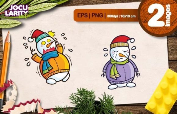 Funny Snowman Depressed Cartoon Vector: A Design Asset with Character