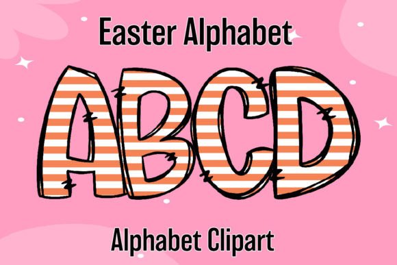 Happy Easter Orange Alphabet Doodle: A Playful Design Asset
