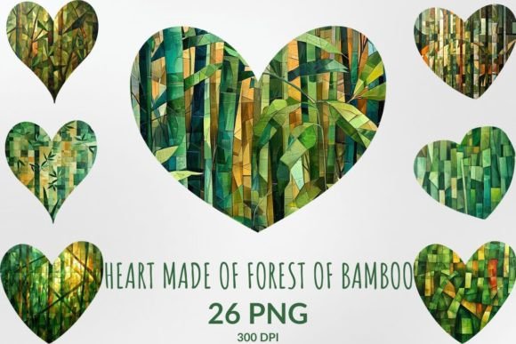 Heart Made of Forest of Bamboo Valentine: A Unique Design Asset