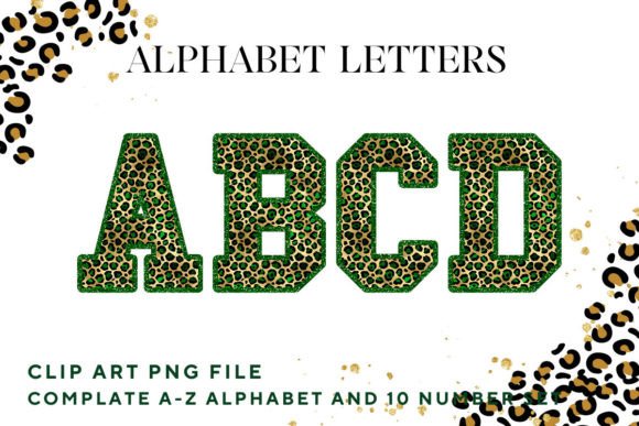 Leopard Alphabet Varsity Sport Letters: Bold Design Energy