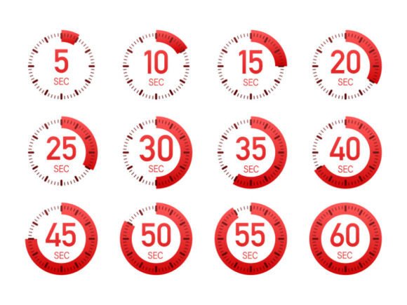 Set of Red Kitchen Timers with Various