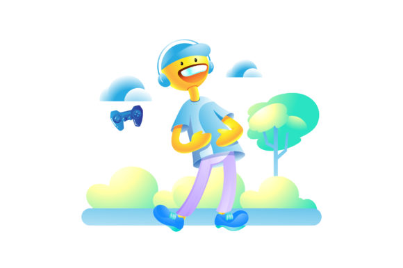 The Timeless Appeal of Happy Boy with Headphone and Gamepad
