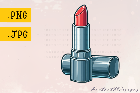 Tube of Red Lipstick with Silver Tube: A Designer's Go-To Clipart