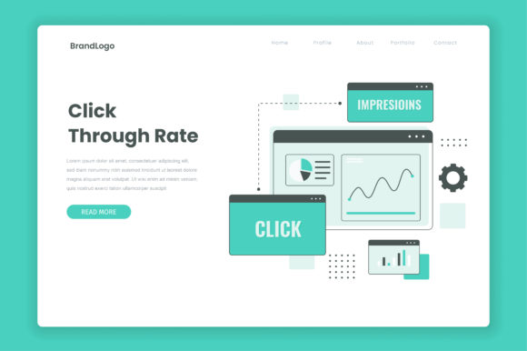 Understanding Flat Line Illustration of Click Through