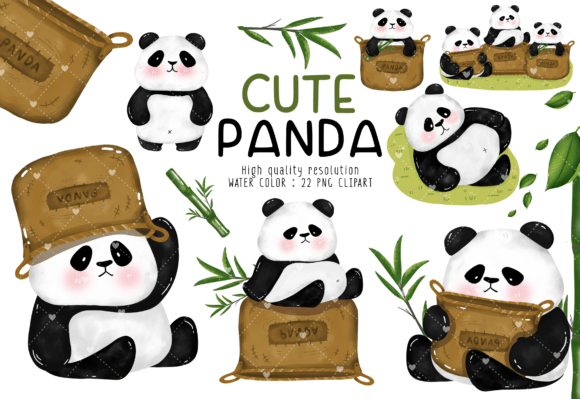 Watercolor Cute Baby Panda Clipart: A Designer's Go-To Asset