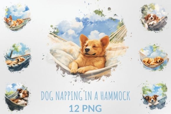 Watercolor Dog Napping in a Hammock: A Designer's Guide to Cozy Graphics