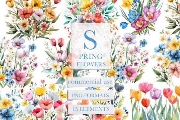 Wildflower Meadow Gardening Clipart: A Designer's Botanical Toolkit